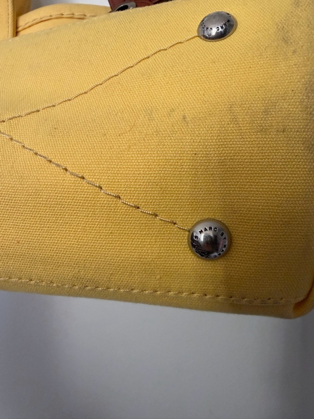 Marc Jacobs St Tropez Blue, Yellow Canvas Black & White Sequins Small Tote - Picture 8 of 16